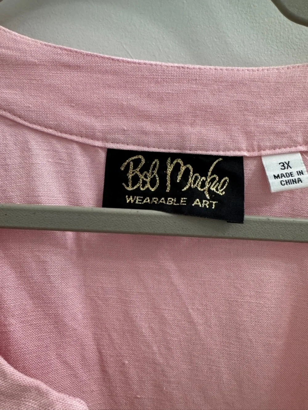 Bob Mackie Pink Linen Cutwork Jacket - Picture 3 of 6